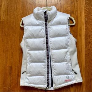 White North Face Puffy Vest